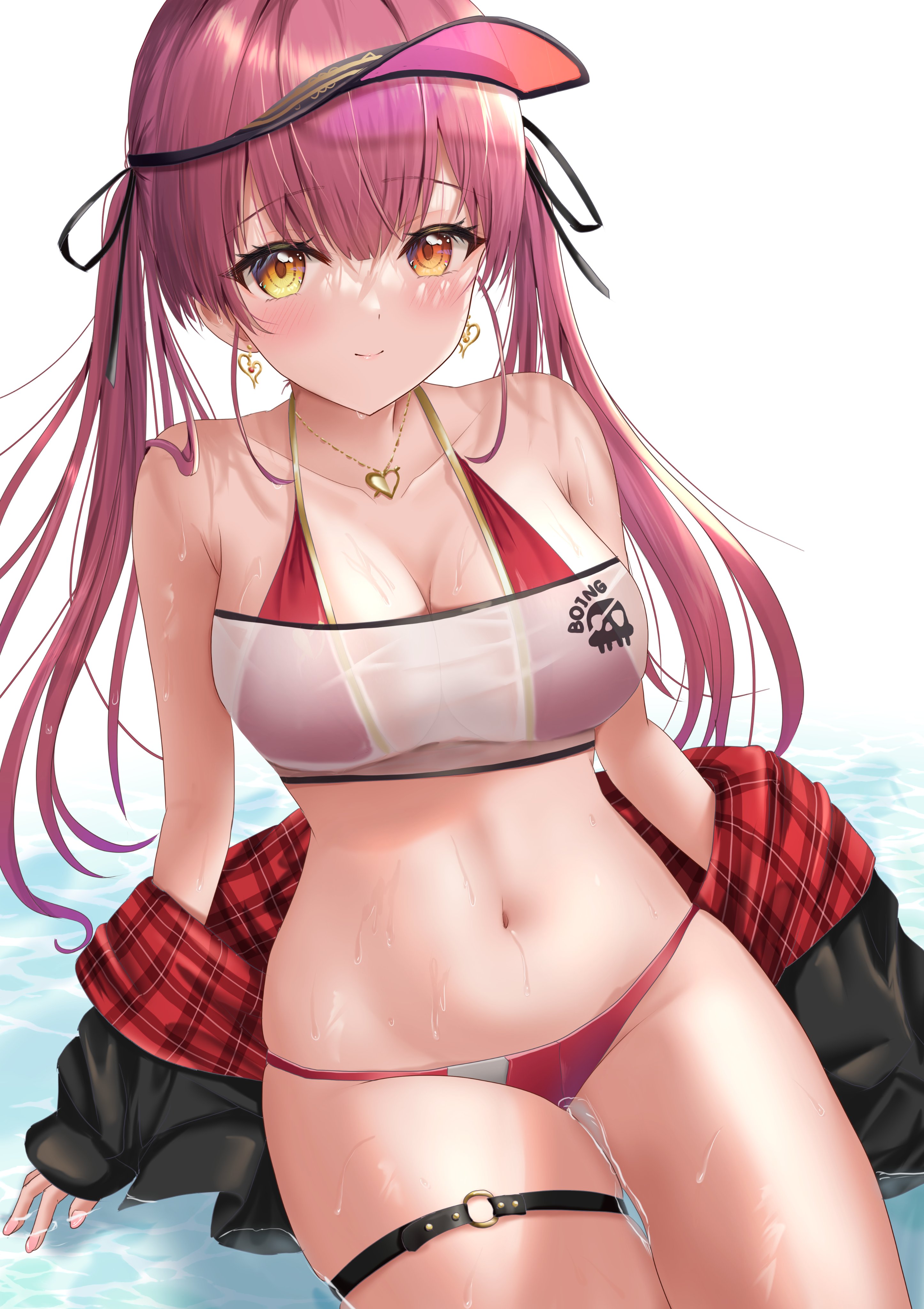 Uni Ikura Un Kura Hololive Houshou Marine Bikini Garter Heterochromia